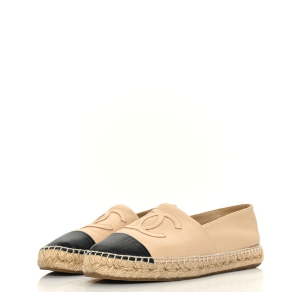 Chanel authentic lambskin espadrilles size 37